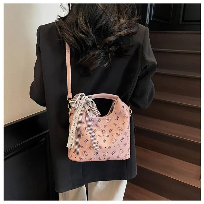 Popular bags for women, new fashionable French printed armpit tote bag, minimalist handbag, diagonal cross bag