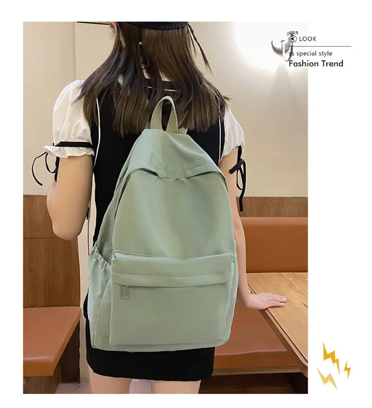 Fashion Canvas Backpack for Women Anti-theft School Shoulder Bag for Teenage Girls New Style Female School Backpack