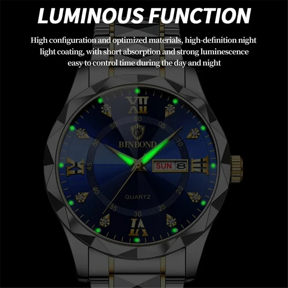 Watch For Men Original Top Brand All Black Stainless Steel Men's Wristwatch Classic Business Waterproof Japan Movement