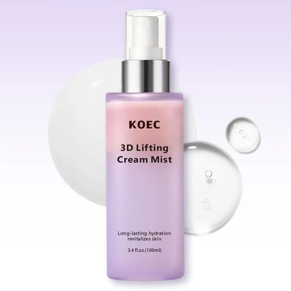 KOEC 3D Lifting Skin Care Set - 3D Face & Neck Lifting Cream, Ampoule & Cream Mist Enhance Elasticity Strengthen Skin Barrier
