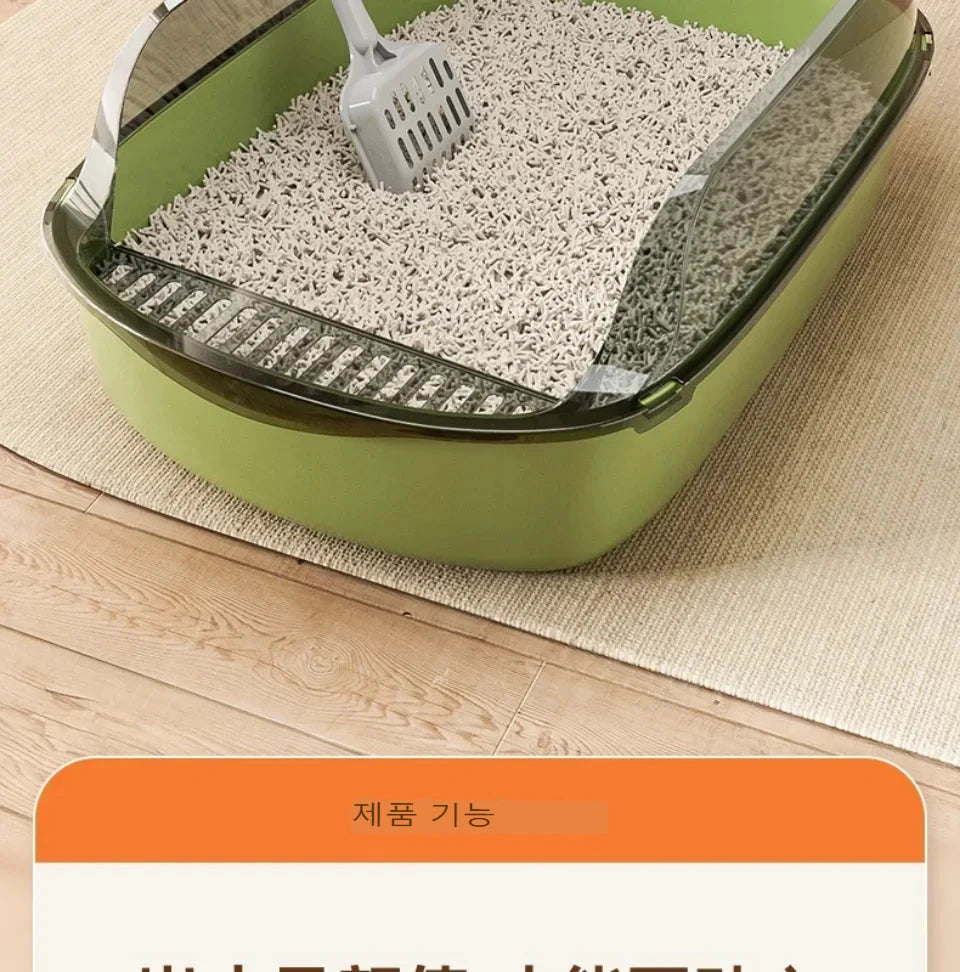 Cat Litter Box Kitty Sandbox cat bathroom Semi Closed Cleaning Basin Supplies Pet Toilet Kitten Tray Bedpan Accessories Supplies