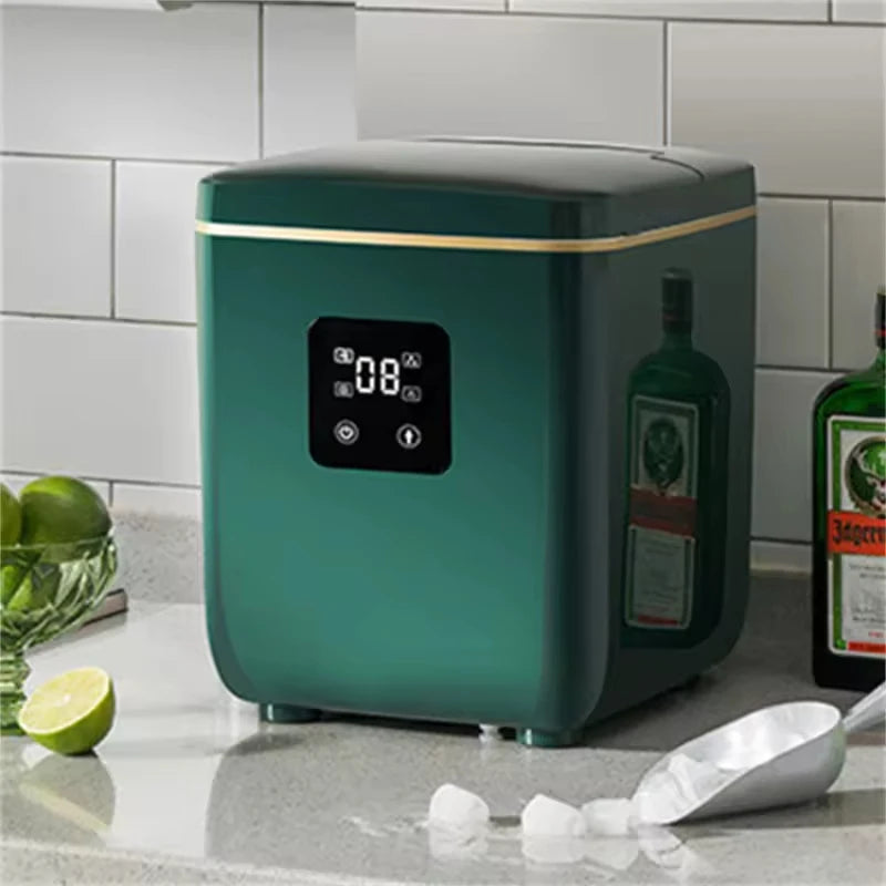 160W Mini Ice Maker - Automatic Home & Commercial Use, Fast Ice Making, Stainless Steel, Easy Clean, for Tea Shop & Bar