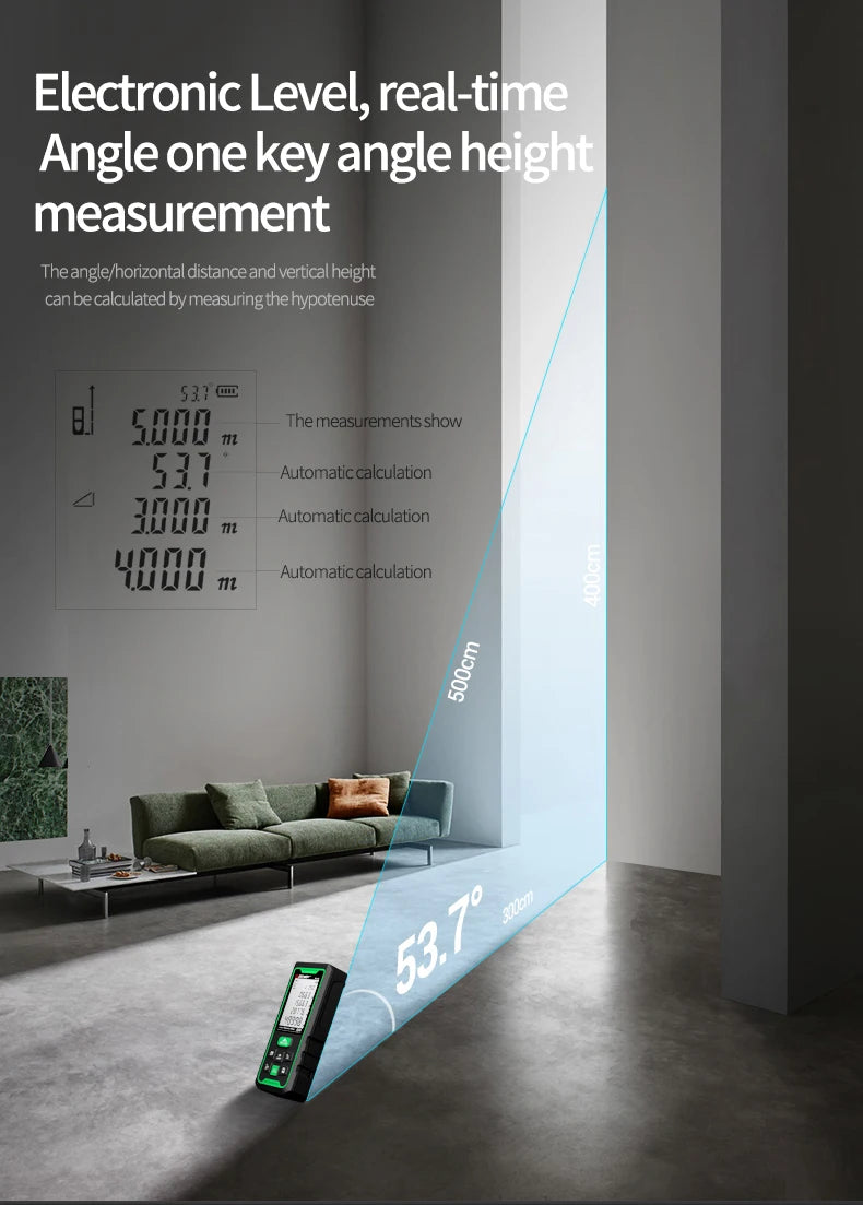 SNDWAY Laser Distance Meter 50m 70m 100m 120m Rangefinder Digital Range Finder Trena Roulette Ruler Distance Measuring Tape