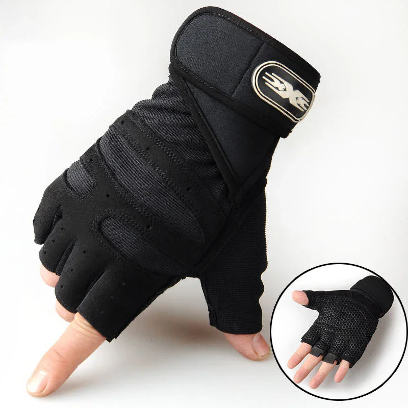 Outdoor Sport Gloves for Men Women Wrist Guard Fitness Gym Cycling Hiking Boxing Exercise Training Workout Long Wrist Fingerless