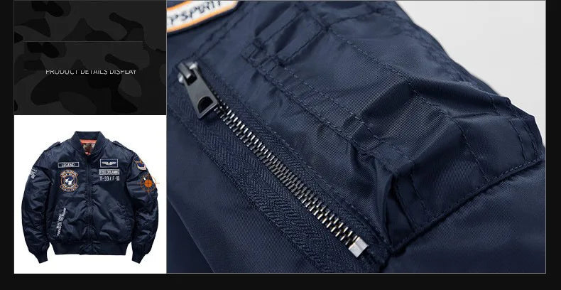 Men's winter jacket 2025 model  Thick and warm coat Men's flight jacket  Thick and warm padded coat - With a stand-up collar