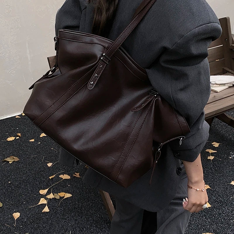 Women's Bag Large Capacity Shoulder Bags High Quality PU Leather Handbags and Purse Female Retro Tote Bags sac a main femme