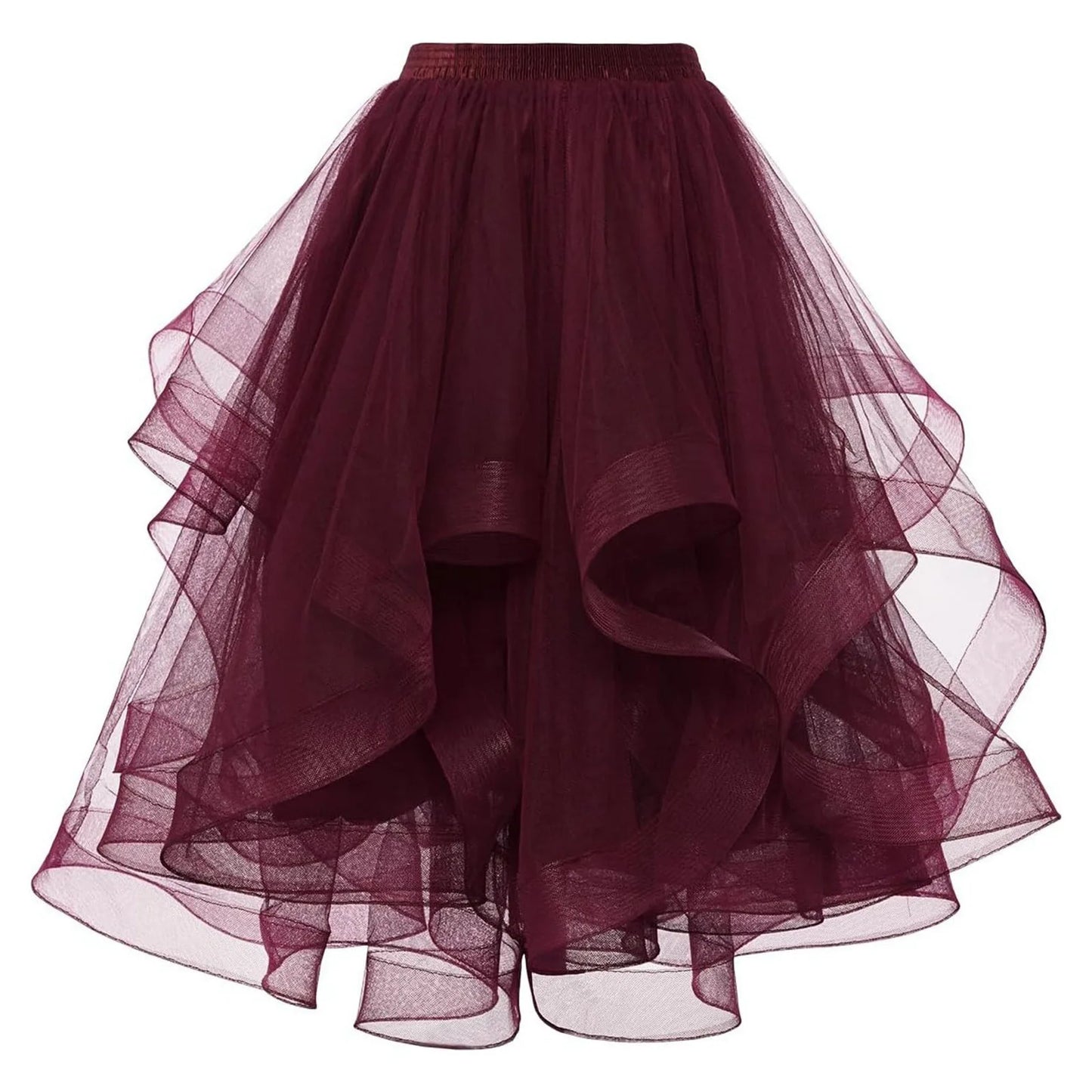 Fashion Tulle Skirt Spring Summer Women Irregular Mid-length Mesh A-line Skirt Women Solid Sweet Party Skirt Female Clothing