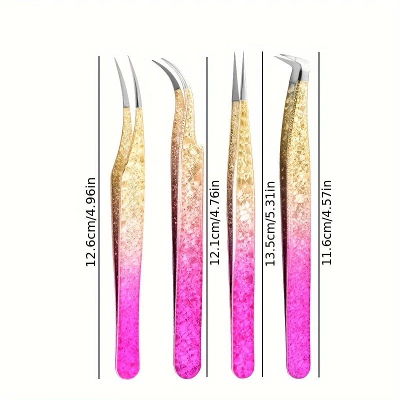 Eyelash Extension Tweezers Makeup Stainless Steel Eyelash 3D accurate Clip Makeup Tools Nail Art Accessories