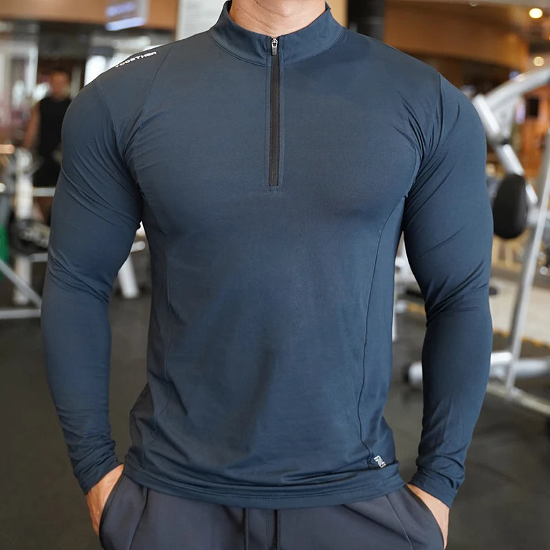 Autumn winter Compression Long Sleeve Men Running Fitness T shirt elastic Quick Dry comfort Sports Bodybuilding Training Shirts