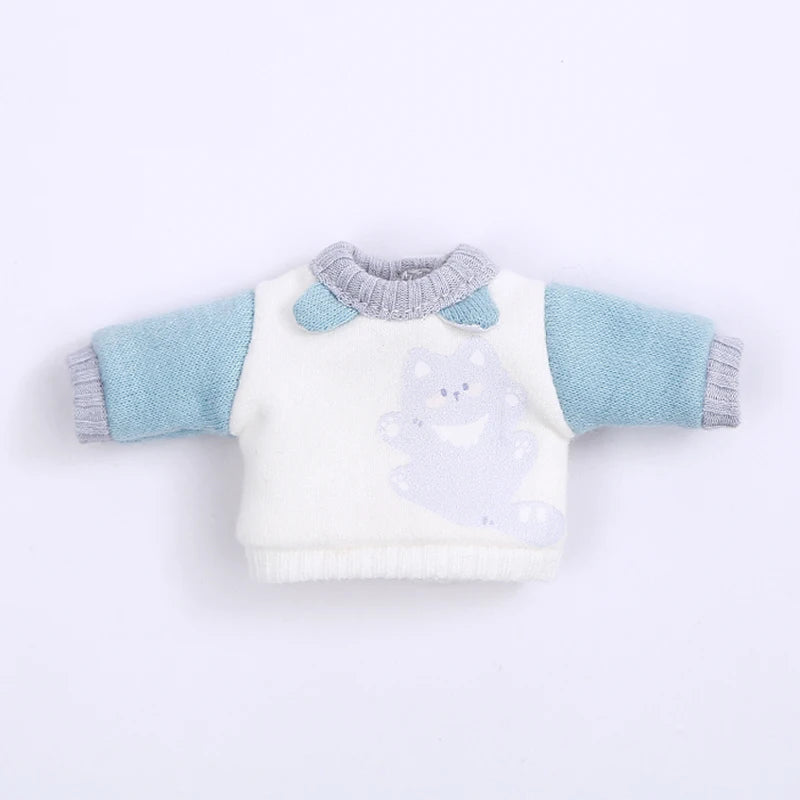 Ob11 Doll Clothes Cute Cat Coats Dolls Hoodies Sweatshirts With Cat Pattern For Obitsu11, Molly, Gsc Body, Ymy, 1/12bjd Doll