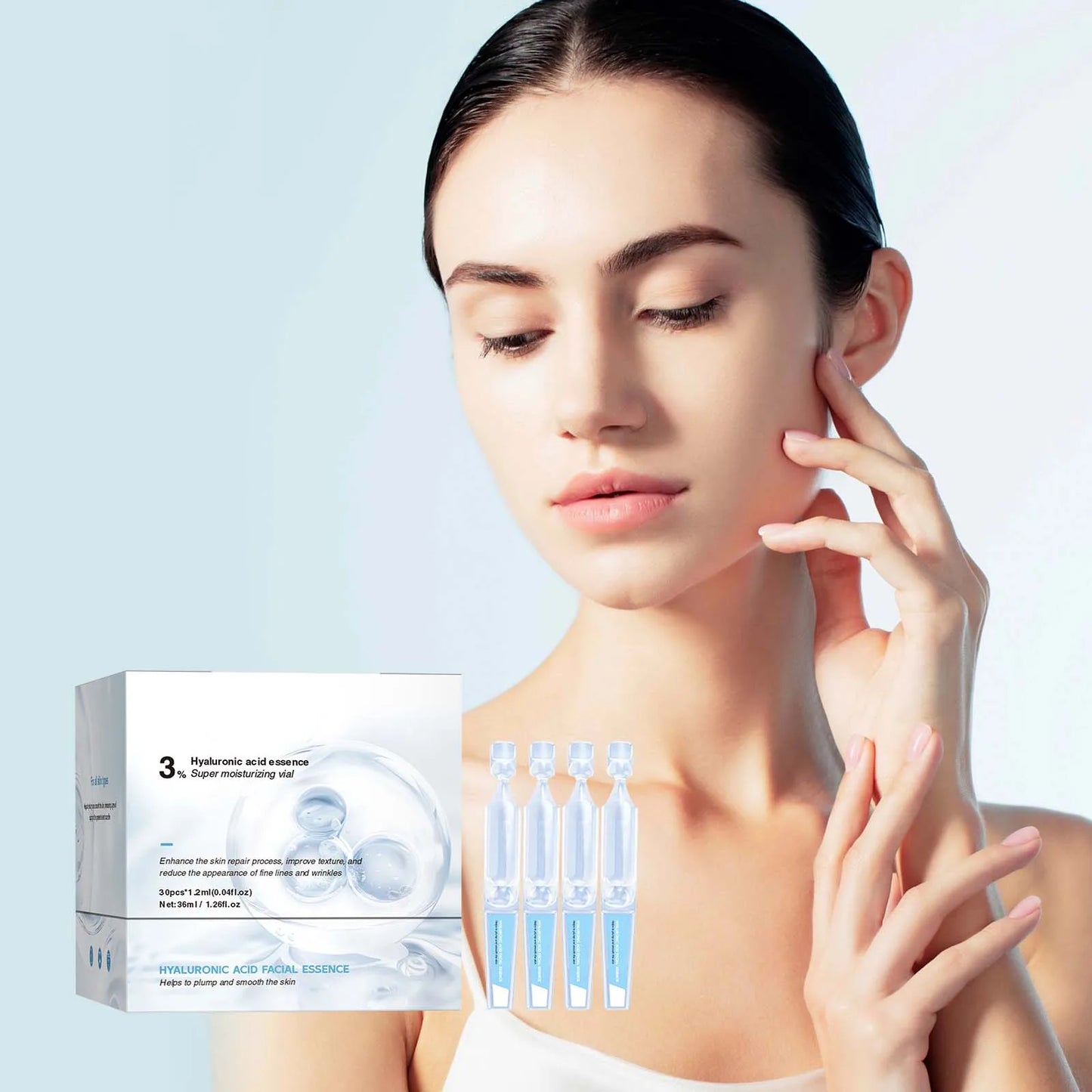 Skin Care Hyaluronic Acid Liquid Serum Facial Moisturizing Lifting Glow Up Facial Essence Quick Absorption Dermapen Serum