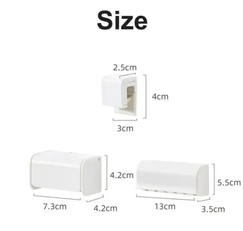 Bathroom Toothbrush Holder Wall Mounted Toothpaste Rack Punch-free Tooth Brush Storage Holder Bathroom Accessories