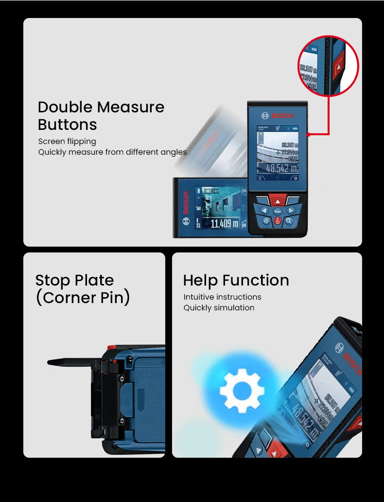 Bosch Laser Tape Measure Professional Distance Meter Optical Rangefinder Accurate 30-50m Surveying Equipment