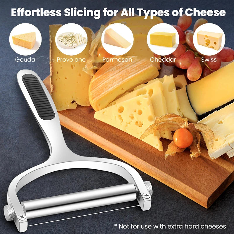 Cheese Shaver for all Cheese Types - Adjustable Steel Wire Mozzarella & Cheddar Cutter