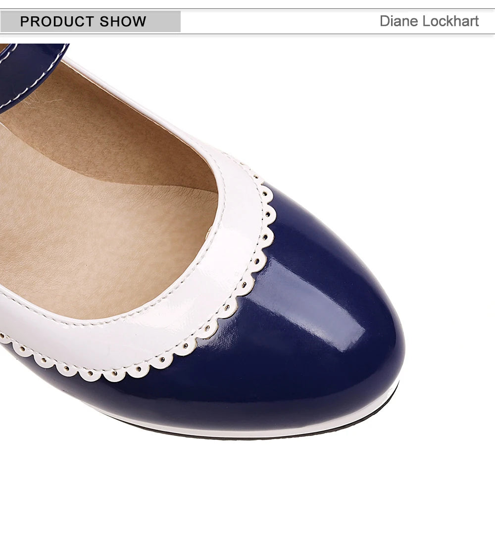 Women's shoes on Heels Women Mixed colors Platform Pumps Shallow Mouth Round Toe Shoes for Woman Mary Jane high heels Footwear