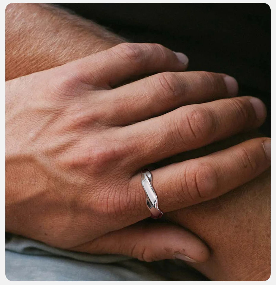 Vnox 2026 New Mobius Ring for Men Boys, Oxidized Twisted Stainless Steel Finger Band,Retro Endless Love Anniversary Gift for Him