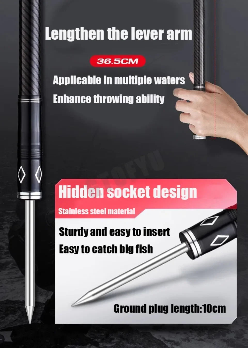 2.1-4.5M Telescopic Fishing Rod Carbon Spinning Fishing Pole Boat Saltwater Freshwater Beach Rock Surfcasting Baitcasting Rod
