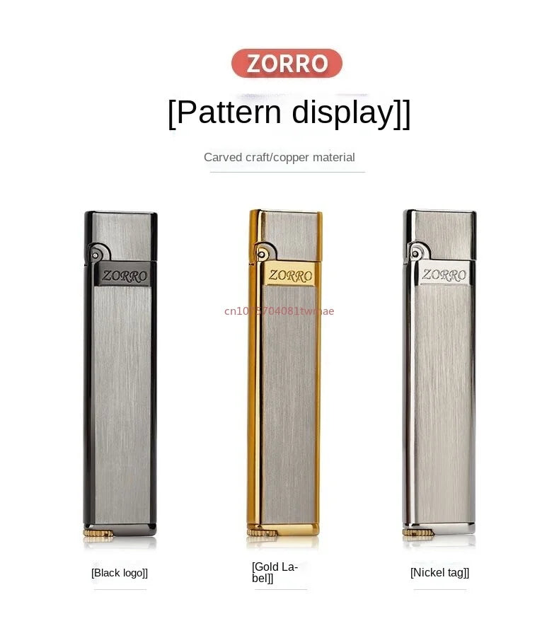 ZORRO High-end Kerosene Lighter Mini Metal Cigarette Lighter Windproof Lighter Portable Open Flame Lighter Gifts for Boyfriend