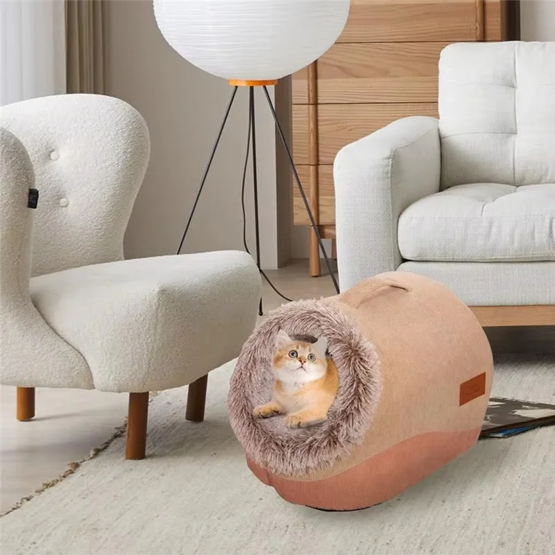 Buy Now Cat Caves For Indoor Cats Plush Warm Kennel Cat Cave Semi-Enclosed Design Comfortable Cat Hideaway Dog House For Cozy