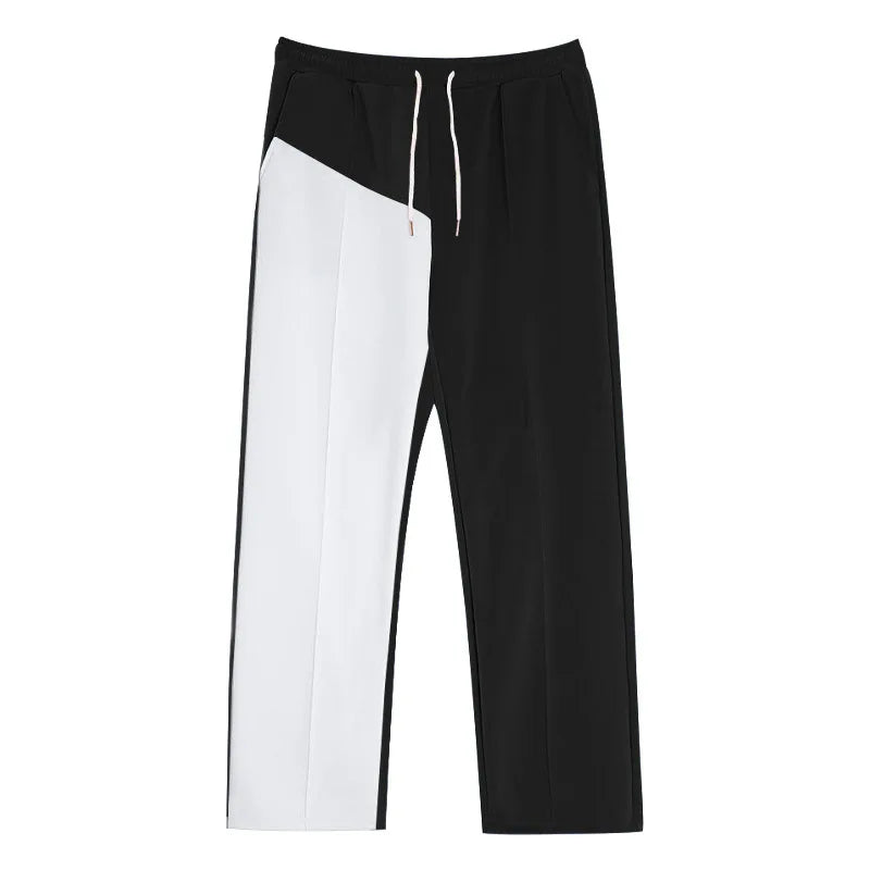 New Men's Luxury Jogging Pants Men's Plus Size Men's Straight Leg Color Blocked Casual Pants Loose and Versatile Elastic Pants