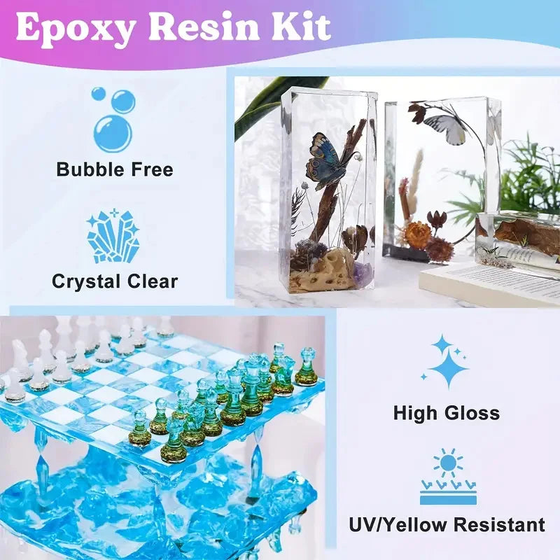 17.6oz/10.4oz Clear Epoxy Resin Kit Casting And Coating For River Table Tops Art Casting Resin Jewelry Projects DIY Art Painting