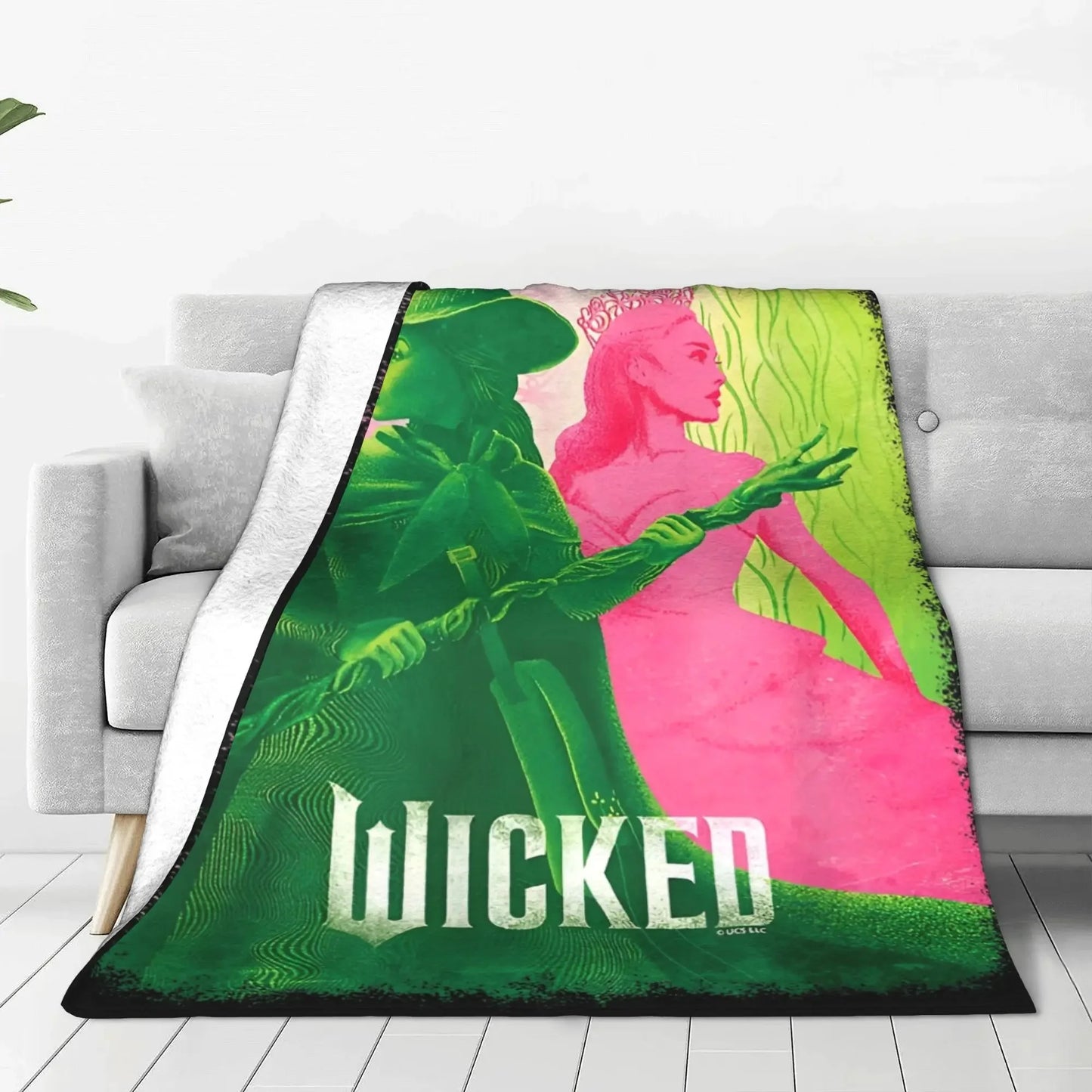Wicked Musical Movie 2024 Blanket Soft Throw Blanket for Home Bedroom Bed Sofa Travel Office Solid Cover Blanket Kids 3D Quilt