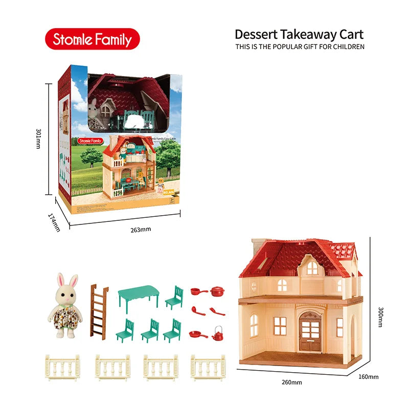 2026 New simulation furniture toys gift simulation room forest family small west house rabbit animal model home play toys