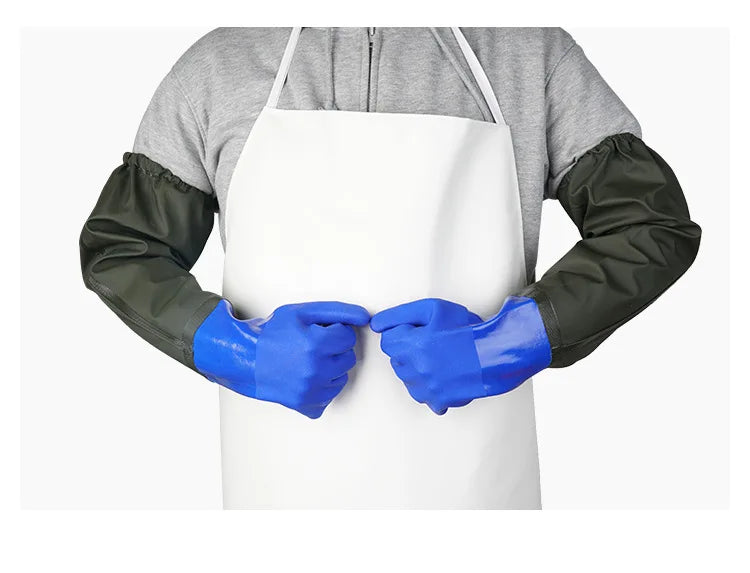 Warm fishing gloves, dishwashing, car washing, lengthened, non-slip, wear-resistant, waterproof, labor protection gloves