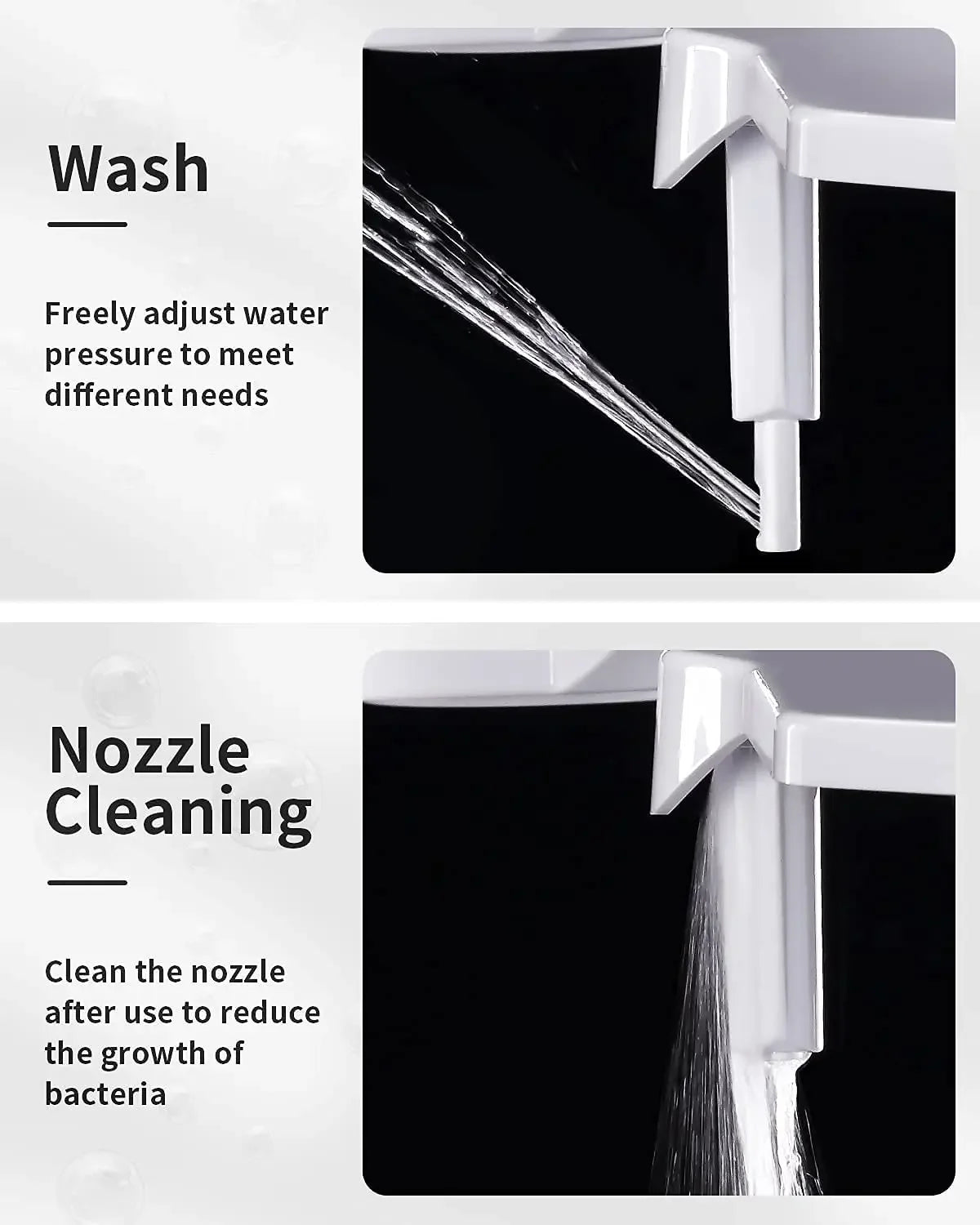 Non-Electric Bidet - Self Cleaning Dual Nozzle Frontal and Rear Wash Fresh Water Bidet Toilet Seat Attachment Easy Installation