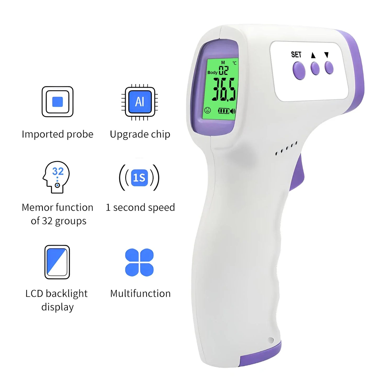 LCD Portable Industrial Digital Thermometer Non-Medical Thermometer Digital Blood Pressure Monitor Temperature Tool Thermometer