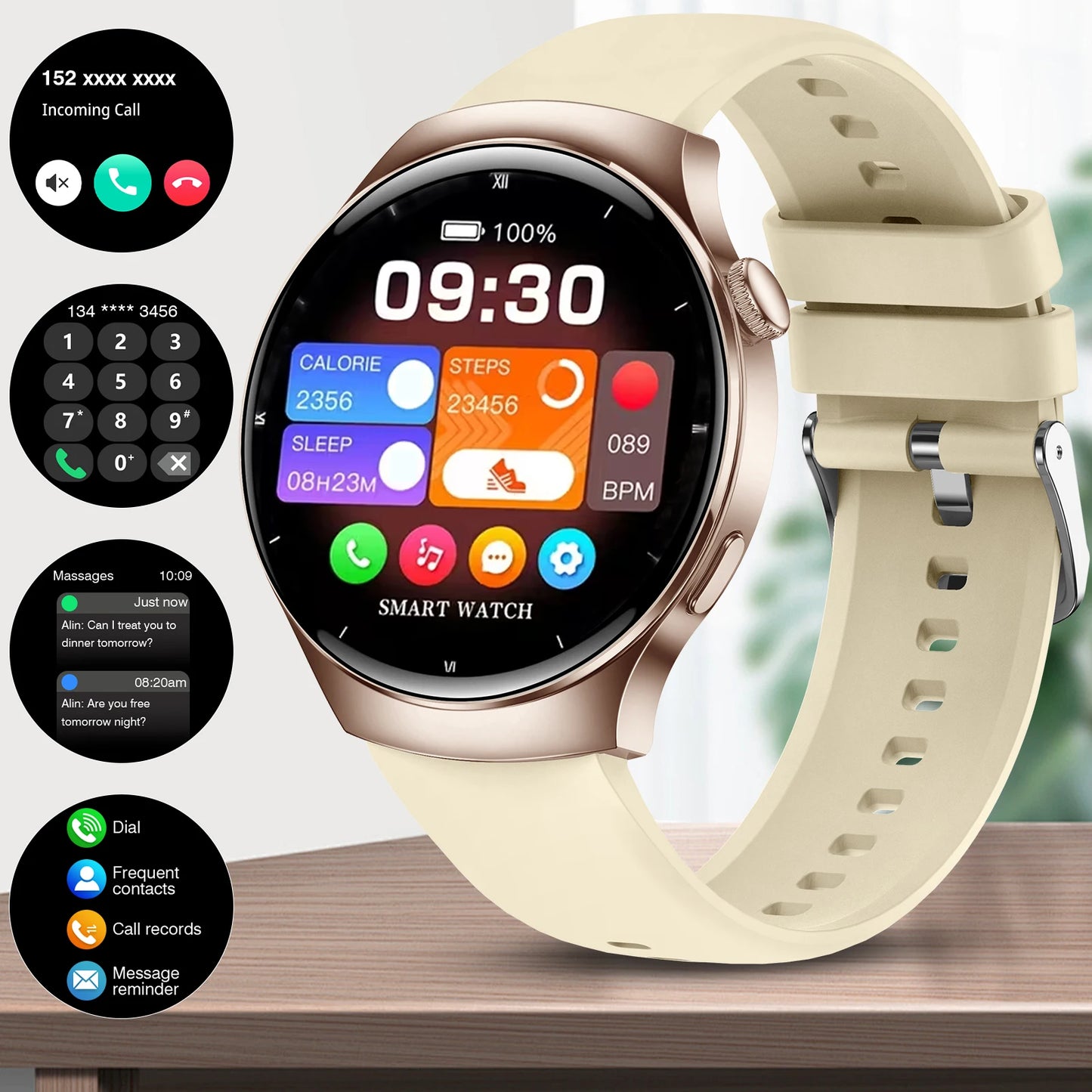 Smart Watch, 1.5 " Smartwatches for Men (Answer/Make Calls), Sports Modes with Fitness Tracker Watch, Life Waterproof Activity