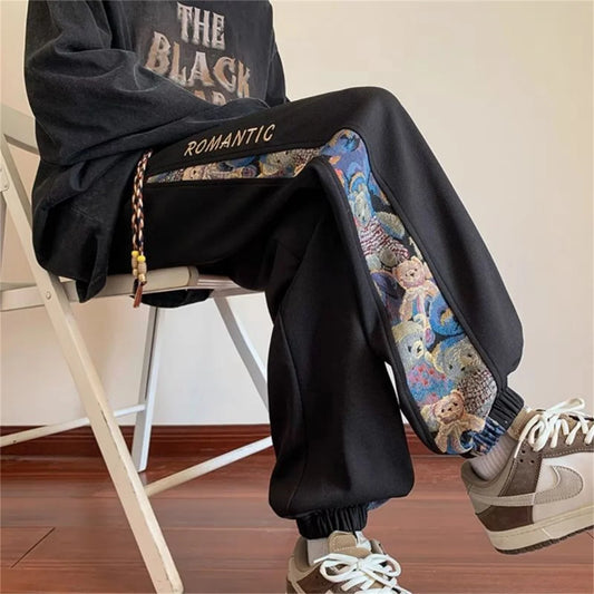 Men's Summer dressing Retro Casual Pants New Fashion Trends Versatile Loose Straight Trousers Men Casual Pant