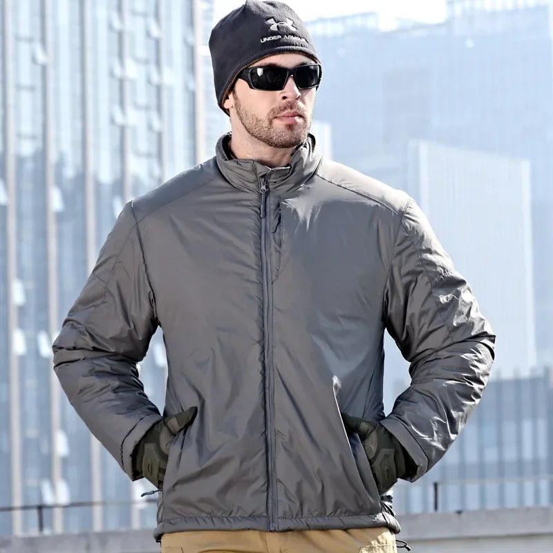 Winter Jackets Men Parkas Warm Lightweight Portable Outerwear Tactics Jacket Heat Reflective Windproof Hiking Coat Windbreaker