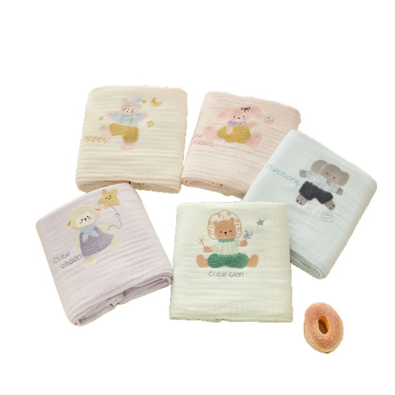 Baby Bath Towel for NewbornsAGauze-like Blanket Wrap Single Children's Bath Towel Infant Six-layer Ultra-soft Bath Towel
