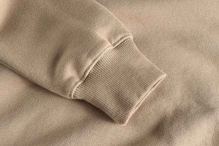 Autumn Winter American Retro Heavyweight Velvet Solid Color Sweatershirt Men's Fashion Pure Cotton Washed Youth Pullover Hoodies
