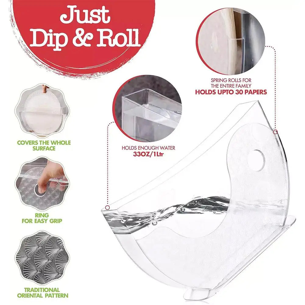 NEW High-end Rice Paper Wrappers Spring Roll Water Bowl Rice Paper Water Holder Vietnamese Pie Crust Box Creative Kitchen Tools