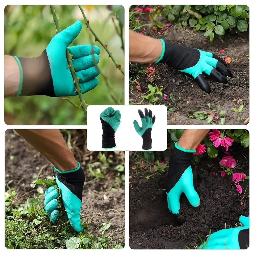 Gardening Gloves With Claws Breathable Waterproof Working Digging Planting Sting-Resistant Non-slip Protective Latex Gloves