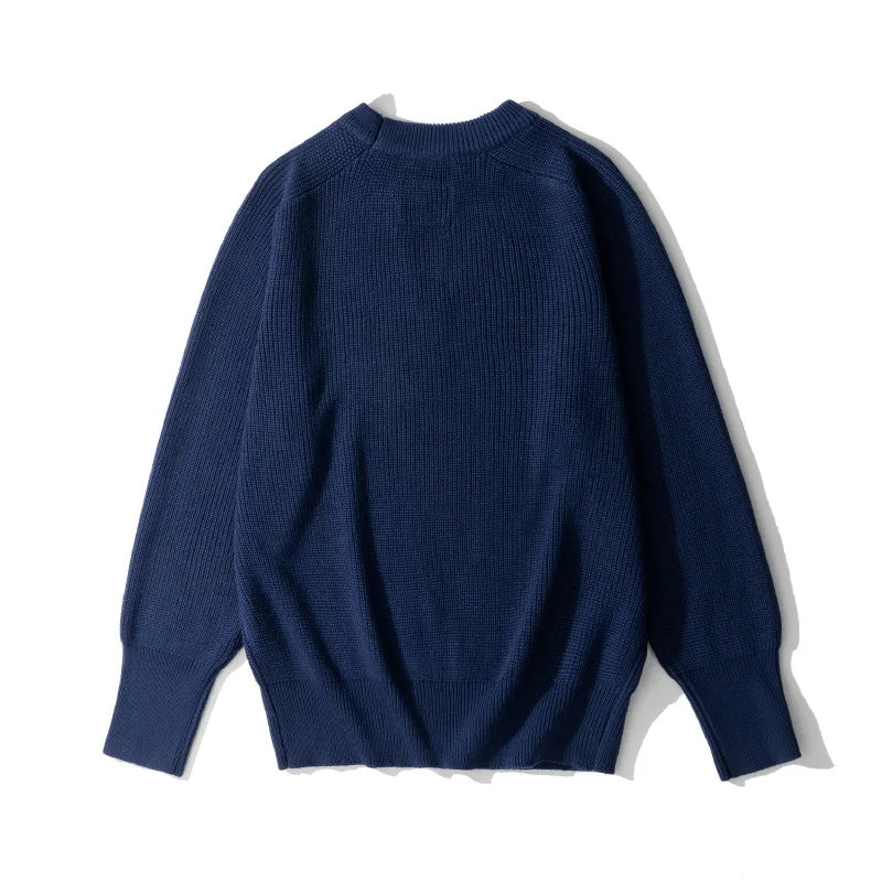 OKONKWO-Shoulder Sleeve Hooded Wool Sweater Warm Thick Solid Color Long Sleeve Knitted Thread Clothes Winter Outdoor Woolly Tops