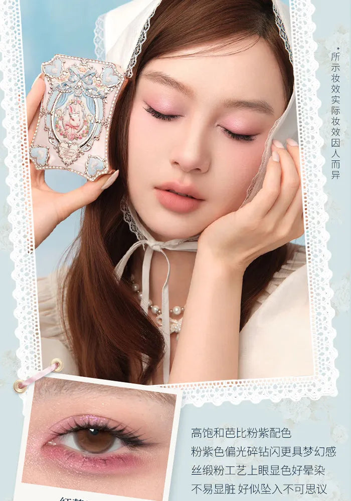 Flower Knows Bunny Garden Collection 6-color  Eyeshadow Palette Rabbit Face Palette Shimmer Matte Satin Makeup Cosmetics
