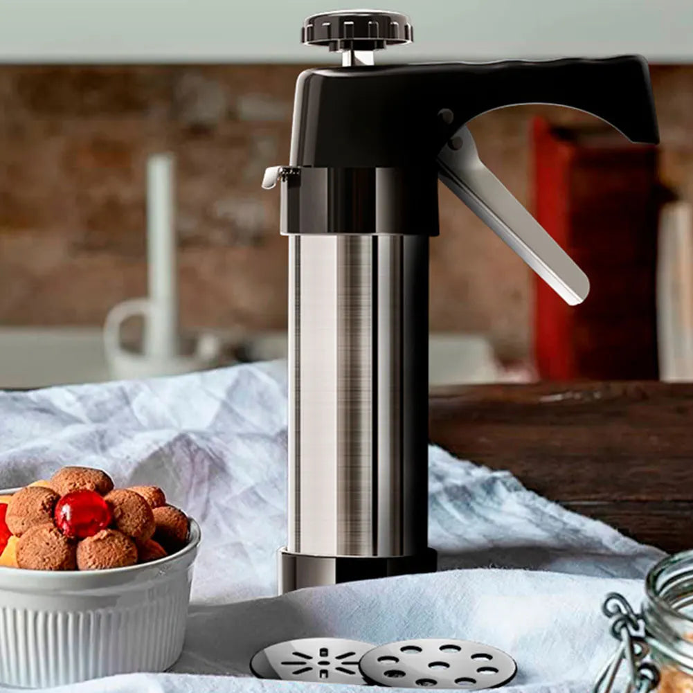 Stainless Steel Cookie Maker Press Kit Manual Churros Maker Machine Cookie Biscuit Press Kit or Making and Decorating Cookies