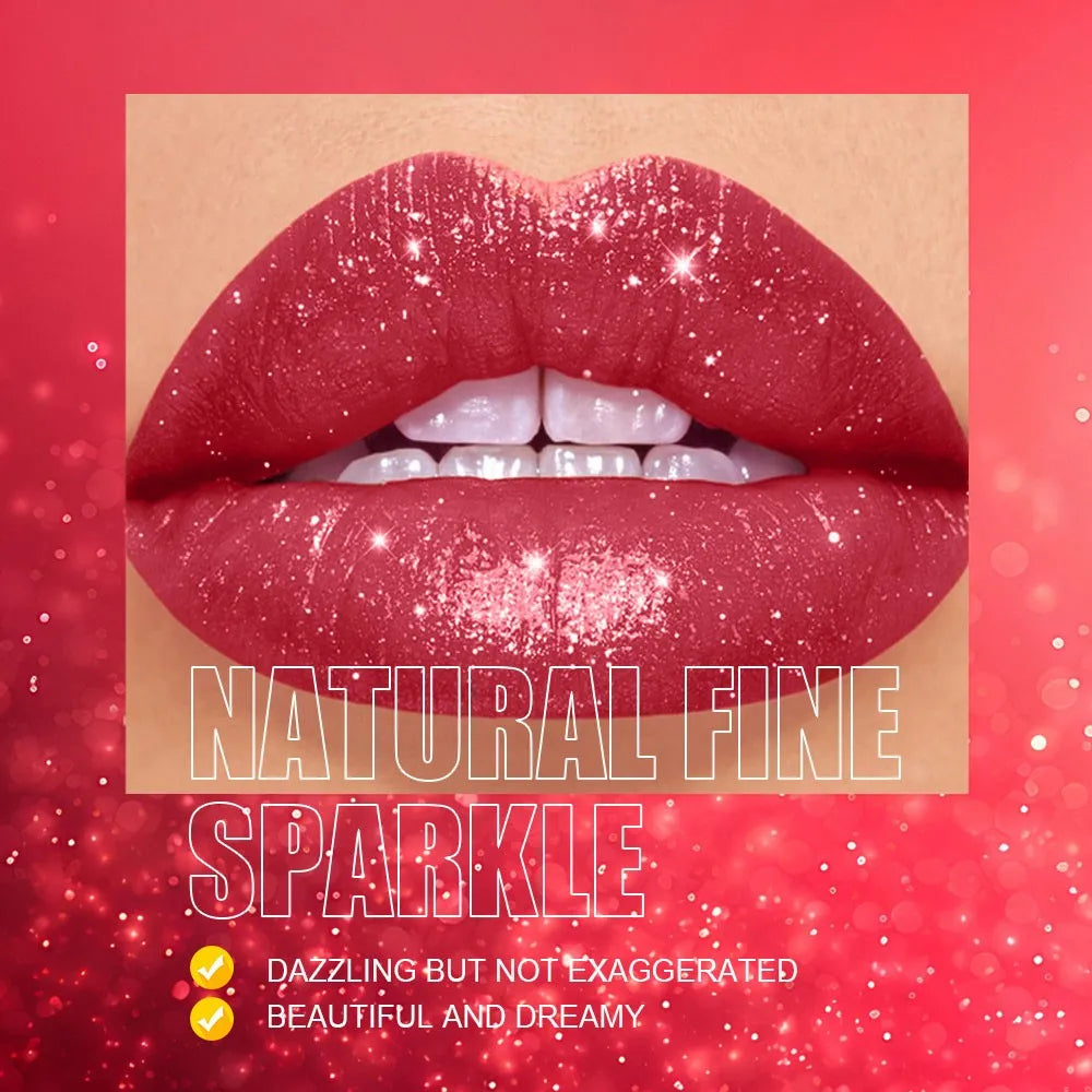 Pearl Love Pendant Sparkling Velvet Lipstick Metal Waterproof Long lasting Matte Diamond Lipgloss Women's Cosmetics