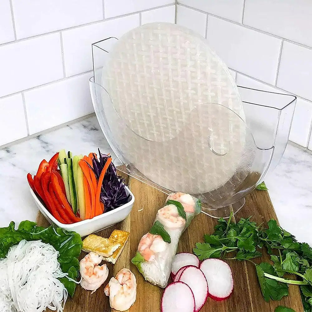 NEW High-end Rice Paper Wrappers Spring Roll Water Bowl Rice Paper Water Holder Vietnamese Pie Crust Box Creative Kitchen Tools