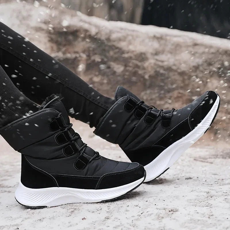2026 Women's Shoes Winter Fashion Ankle Boots Women Keep Warm Female Lace Up Waterproof Boots Ankle Shoes Street Nurse Boots