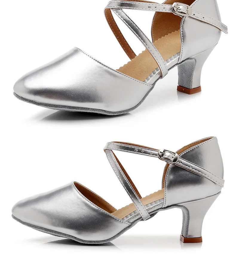 Ladies' Adult Latin Dance Shoes,soft Soled Mid High Heels,dance Performance Shoes for All Seasons,indoor and Outdoor Dance Shoes