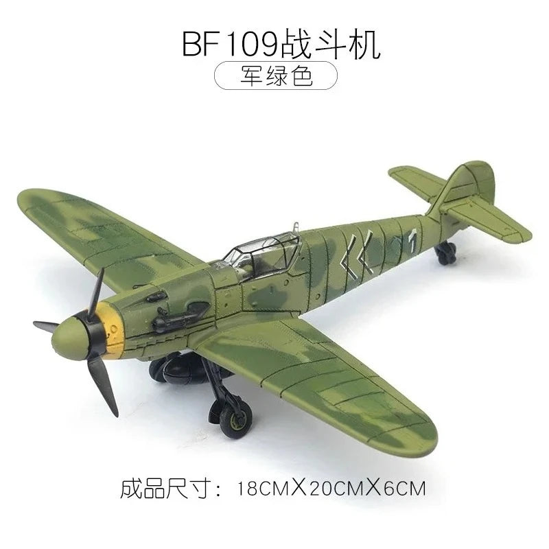 1/48 WWII Fighter Model Pirate Mustang Spitfire Hurricane BF109 4D Assemble Aircraft Plastic DIY Airplane Toy Building Kits