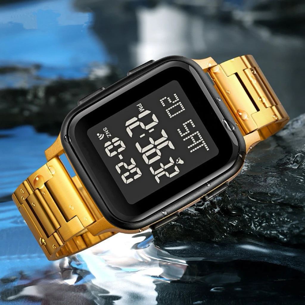 Sports Watches for Men Waterproof Digital Electronic Stainless Steel Clock Led Display Wristwatches Mens Reloj Hombre
