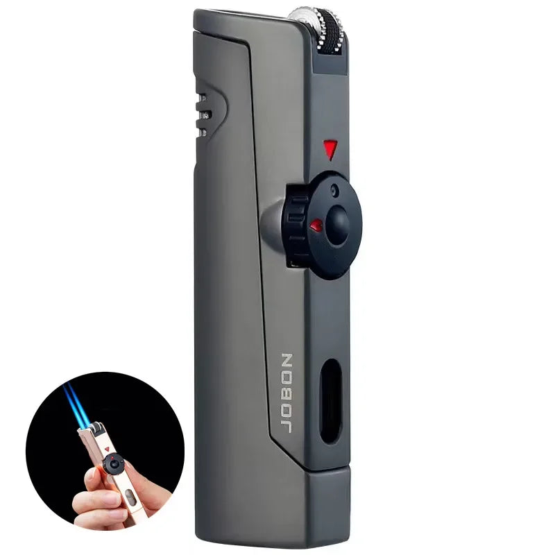JOBON Inflatable 4 Torch Jet Windproof Lighter Metal Grinding Wheel Flint Lighter Gas Butane Inflatable Gift Cigar Lighter