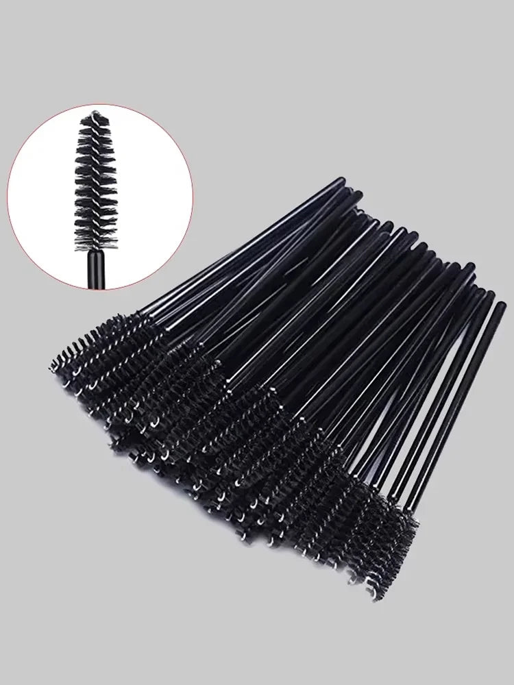 50pcs Disposable Makeup Tools Eyelash Brushes Eyelashes Extension Tools Eyebrow Brush Mascara Wands Applicator Spoolers