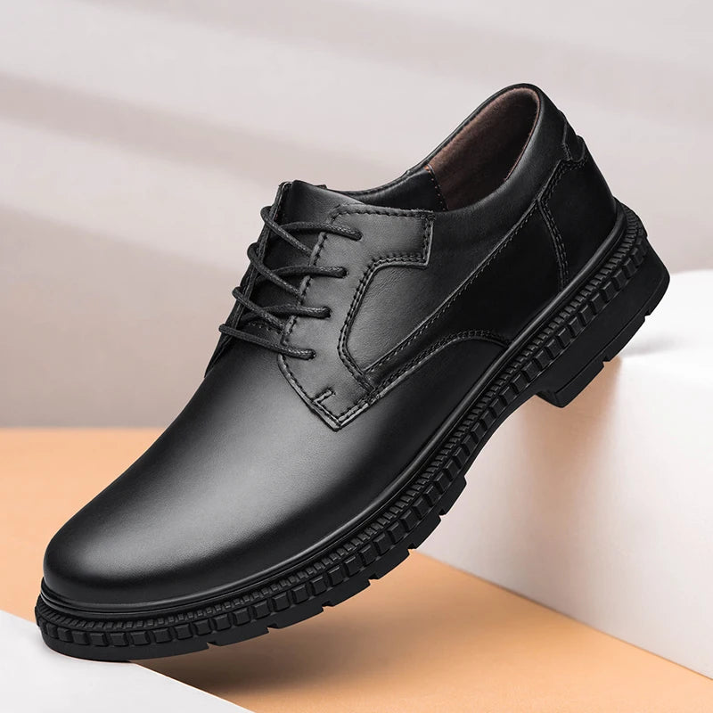 Classic Brand Men's Genuine Leather Casual Shoes Thick Soled Men's Workwear Business Shoes High-end Oxford Shoes Versatile