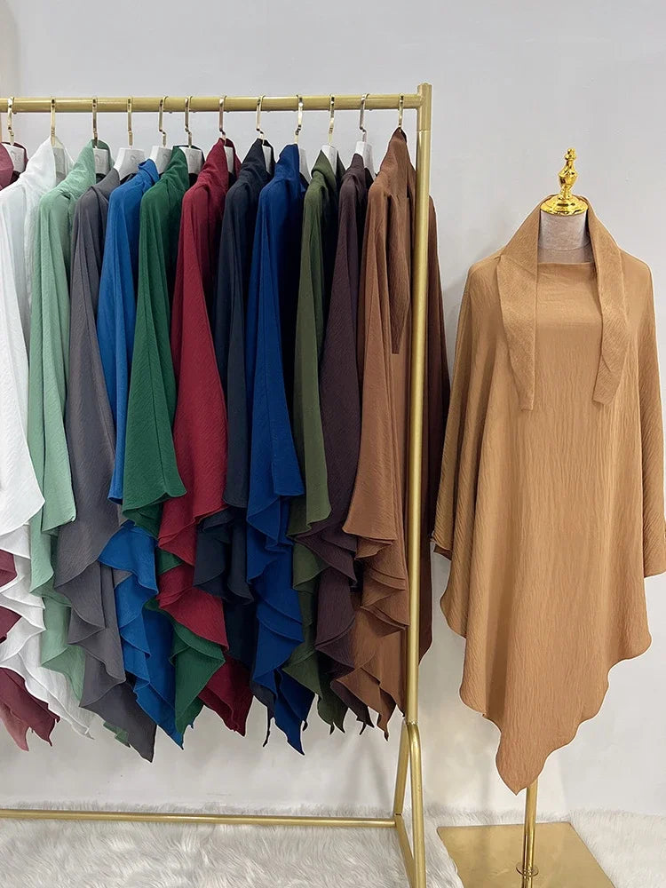 Eid Muslim Long Khimar Prayer Hijab for Women Ramadan Wrap Overhead Prayer Scarf  Islamic Dubai Saudi Niqab Headscarf 2024
